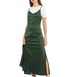 Sugarlips Dreaming Satin Slit Maxi Slip Dress